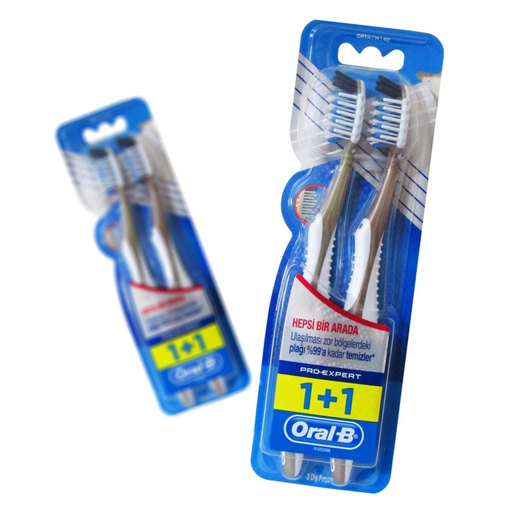 مسواک اورال-بی سری Pro Expert مدل Orta با برس متوسط مجموعه 2 عددی