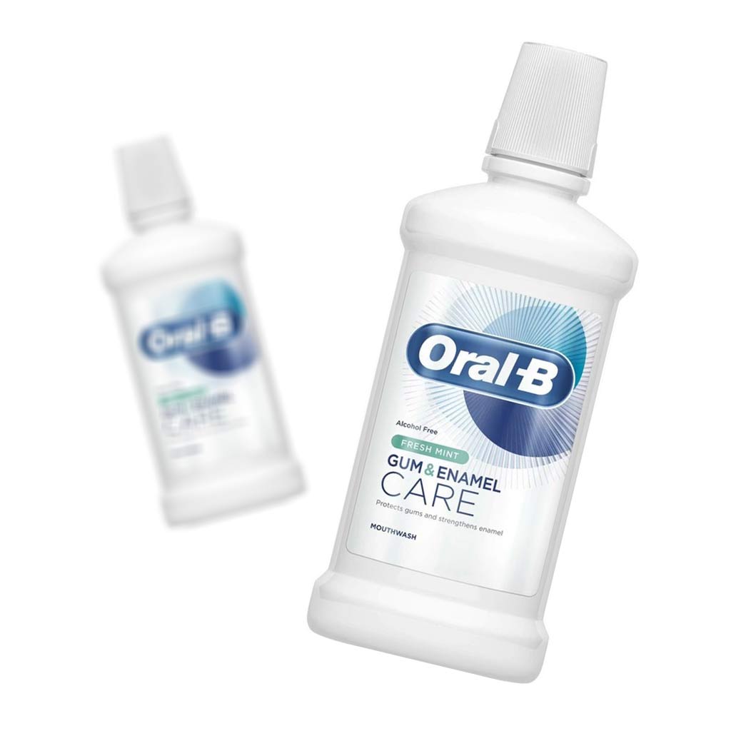 دهان شویه اورال-بی مدل GUM &amp; ENAMEL حجم 500 میلی لیتر