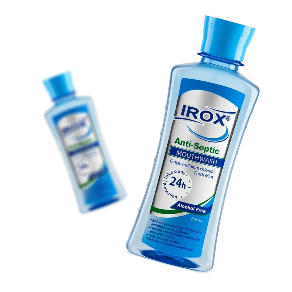 دهانشویه ایروکس مدل anti septic حجم 250 میلی لیتر