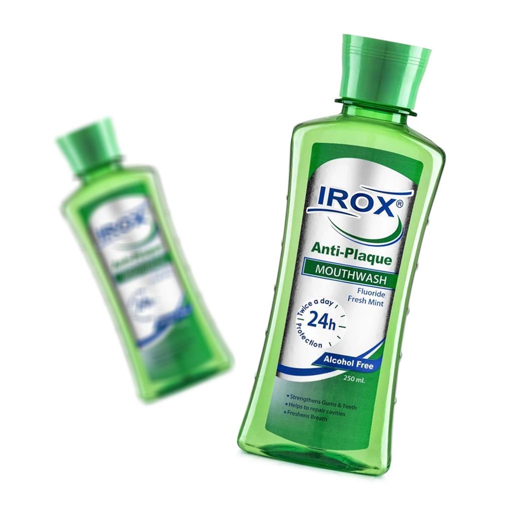 دهانشویه آنتی پلاک ایروکس مدل anti plaque حجم 250 میلی لیتر
