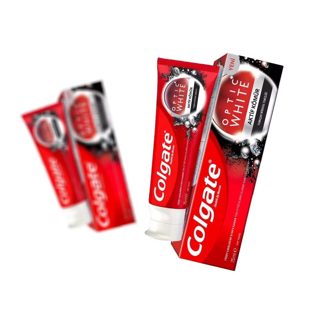 خمیردندان سفیدکننده ذغالی کلگیت اپتیک وایت Colgate Optic White Charcoal حجم50 میلی لیتر
