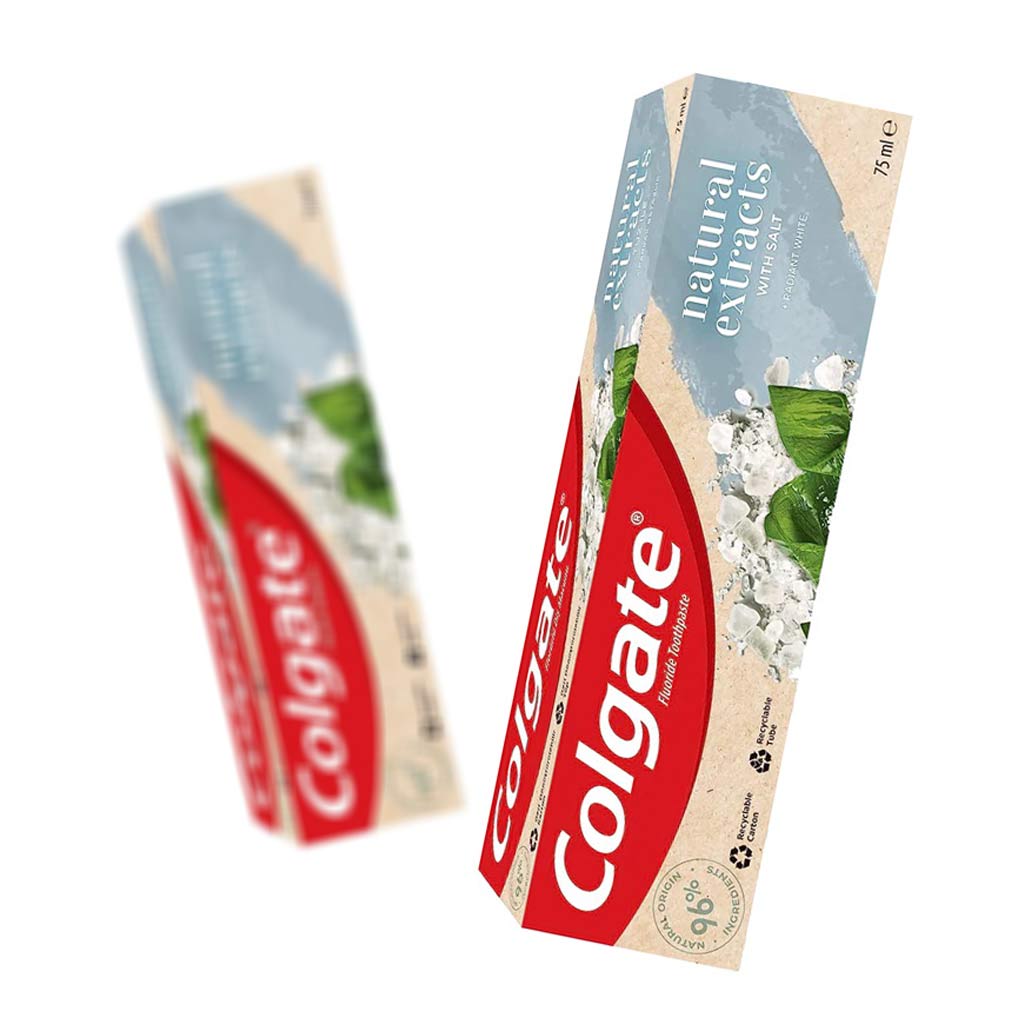 خمیر دندان کلگیت نچرال اکسترکت مدل RADIANT WHITE حاوی نمک دریا