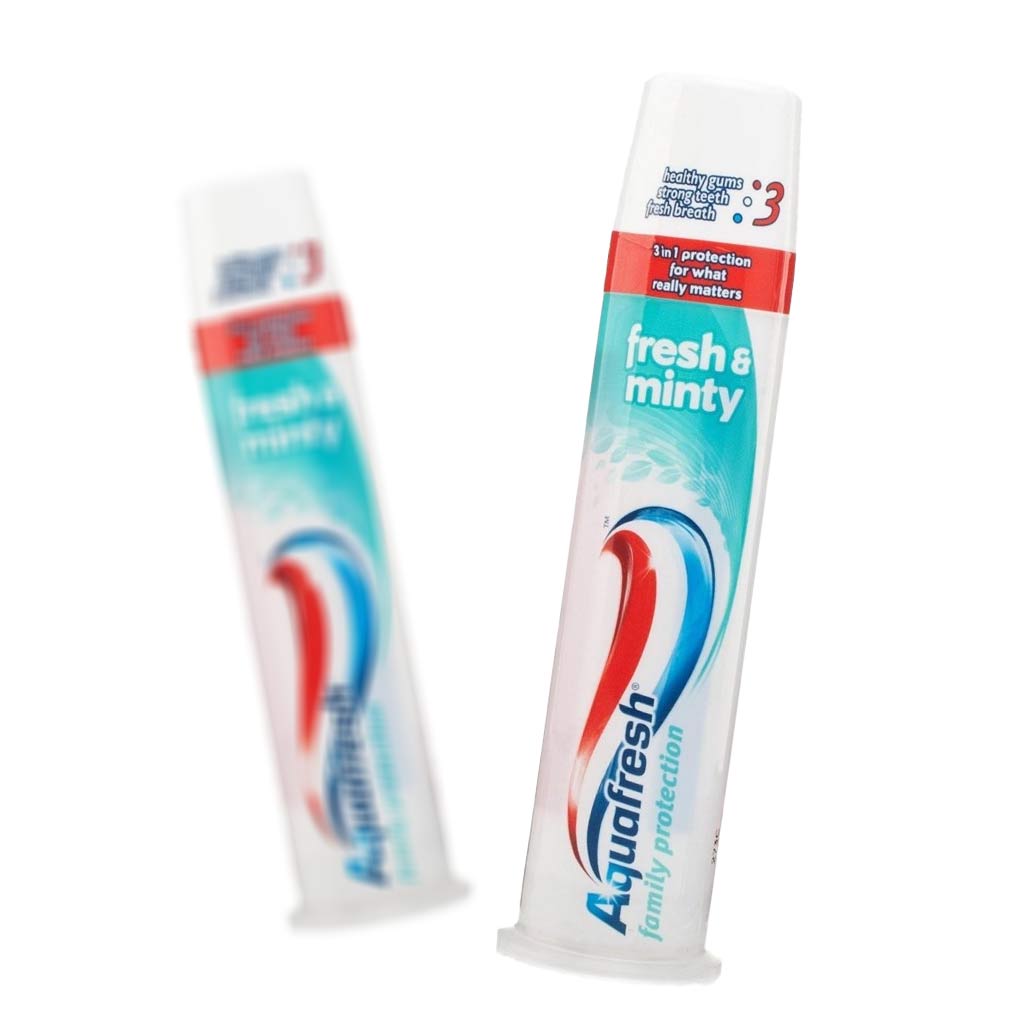 خمیر دندان پمپی آکوا فرش مدل Aquafresh Fresh Minty حجم 100 میلی لیتر