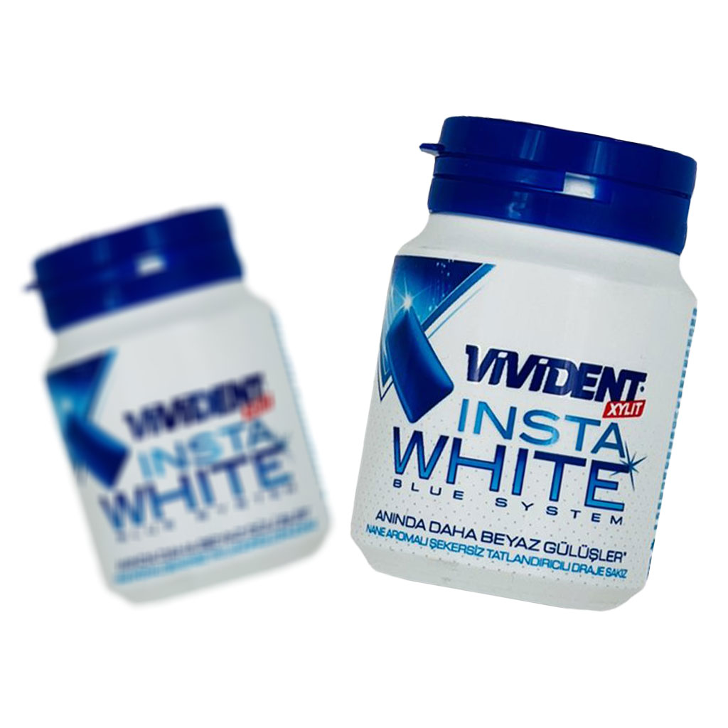 آدامس ویویدنت قوطی سفید کننده بدون شکر (vivident)