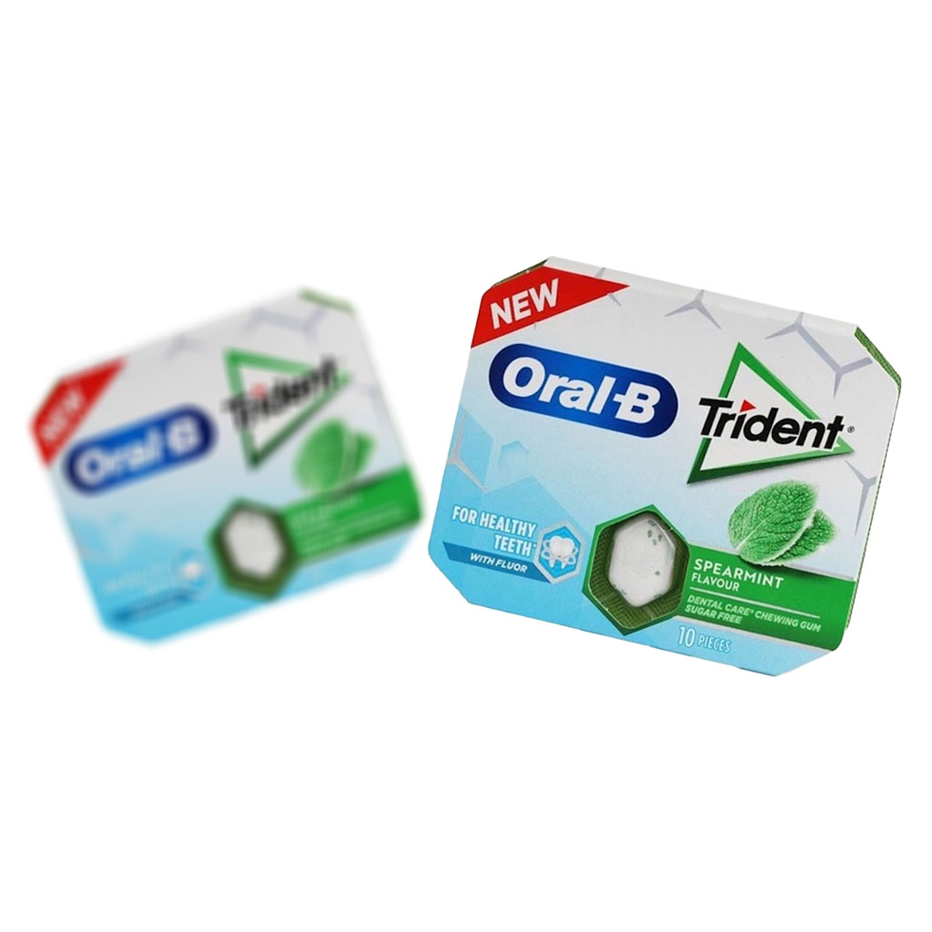 آدامس تریدنت و اورال بی با طعم نعنا سبز ۱۰عددی (Oral-B & trident)