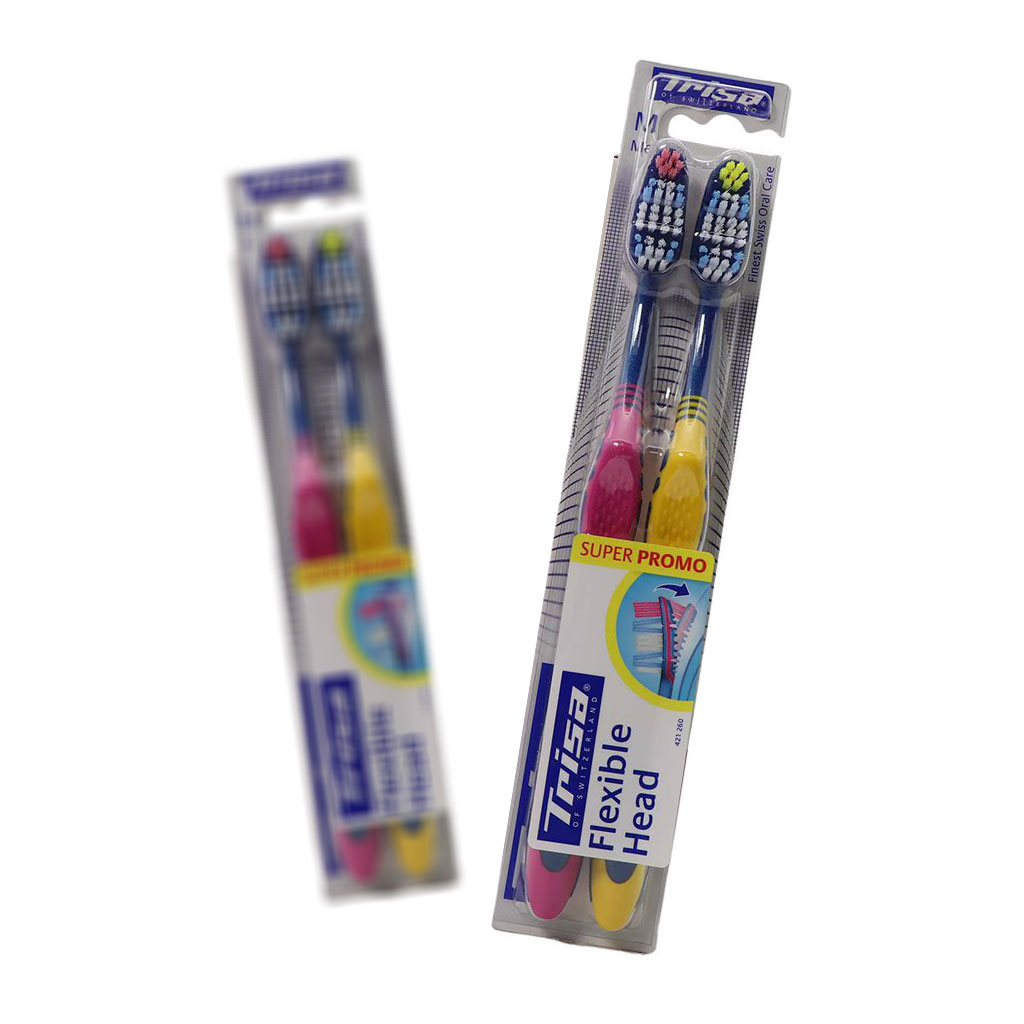مسواک تریزا فلکسیبل هد ۲عددی با برس نرم