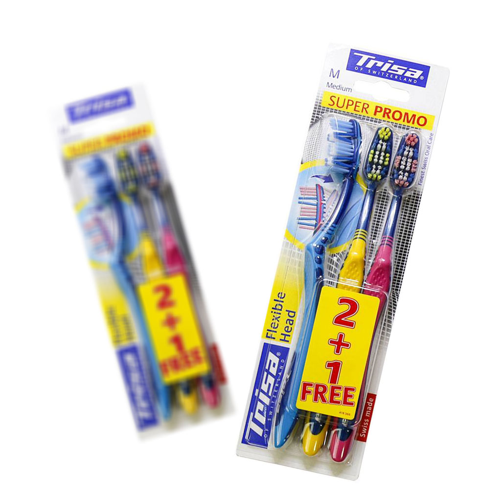 مسواک تریزا فلکسیبل هد ۳ عددی با برس متوسط