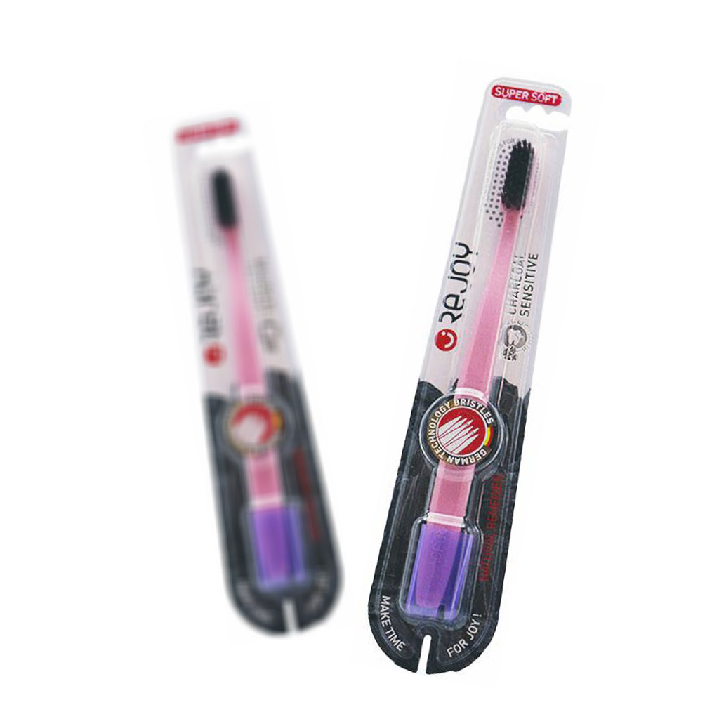 مسواک  با برس خیلی نرم ریجوی مدل Renature Charcaol Sensetive ذغالی