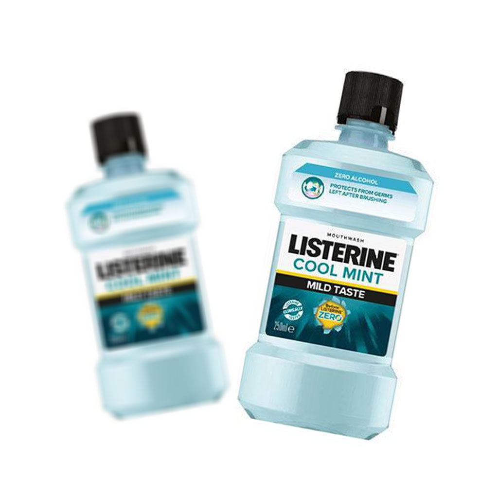 دهان شویه لیسترین مدل Cool Mint حجم 500 میل بدون الکل