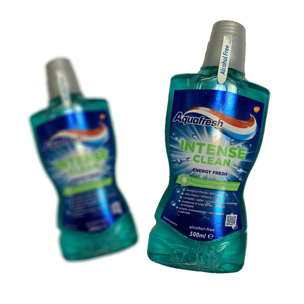 دهانشویه بدون الکل آکوافرش مدل intense clean در حجم 500میلی لیتر