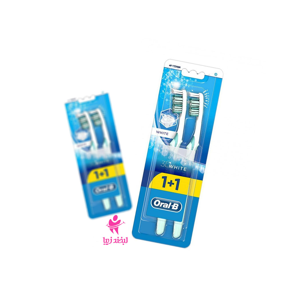 مسواک دوقلو اورال بی مدل 3D White بابرس متوسط اورجینال