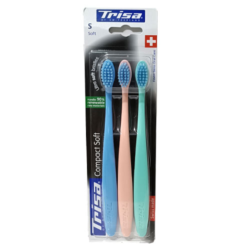 مسواک تریزامدل کامپکت بابرس نرم بسته 3 عددی