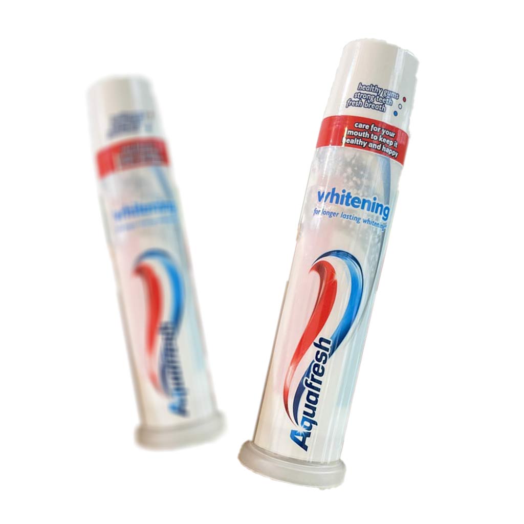 خمیردندان سفیدکننده پمپی آکوافرش Aquafresh Whitening حجم 100 میلی لیتر