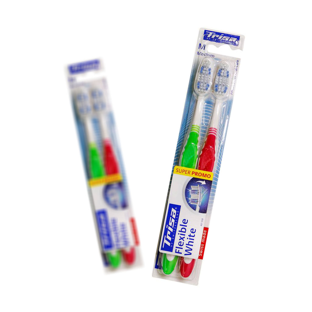 مسواک تریزا فلکسیبل وایت ۲عددی با برس نرم