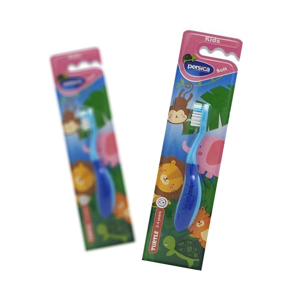 مسواک کودک پرسیکا طرح لاک پشت با برس نرم