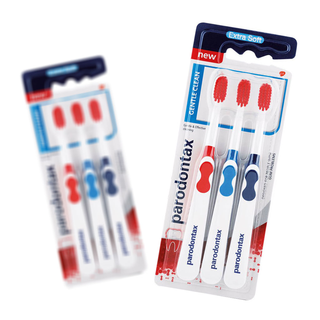 مسواک مدل gentle clean extra soft بسته 3 عددی پارودونتکس