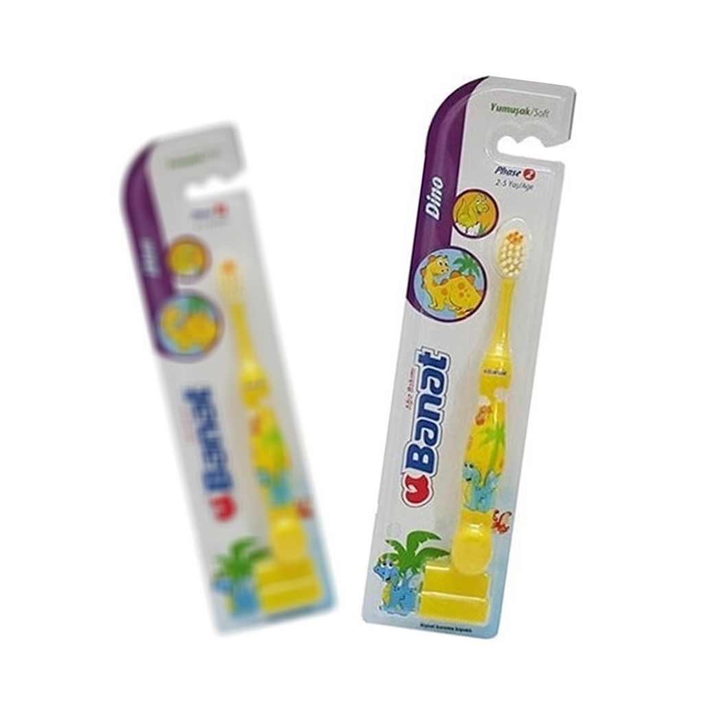 مسواک کودک بنات مدل دینو با برس نرم
