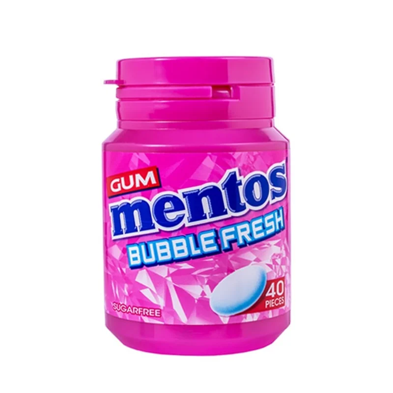 آدامس بدون شکر بادکنکی خنک کننده منتوس (MENTOS) 40 عددی